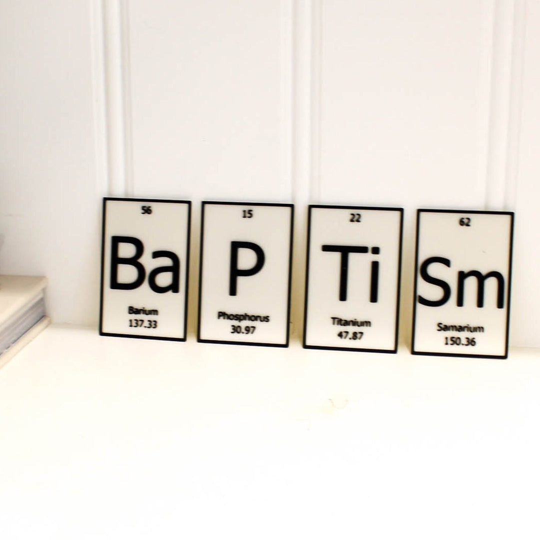 BaPTiSm | Periodic Table of Elements Wall, Desk or Shelf Sign