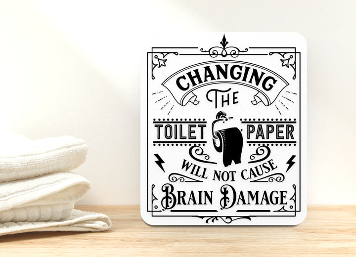 Toilet Paper Bathroom Sign – Funny Humor Wall Decor for Home and Office