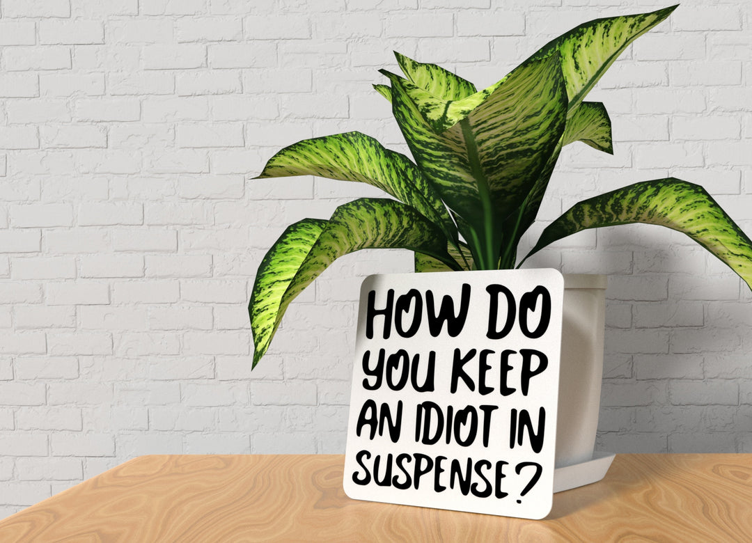 How Do You Keep An Idiot In Suspense | Funny Sign for Home or Office