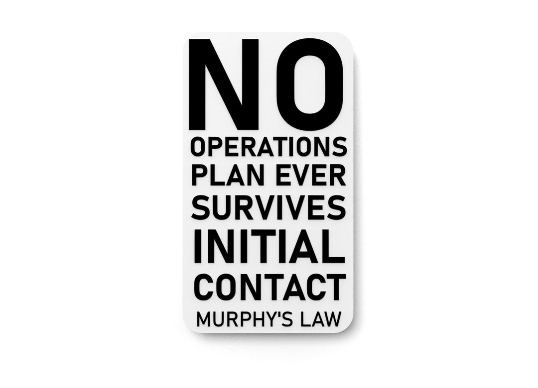 
  
  No Operations Plan Ever Survives Initial Contact | Funny sign For Home or Office
  
