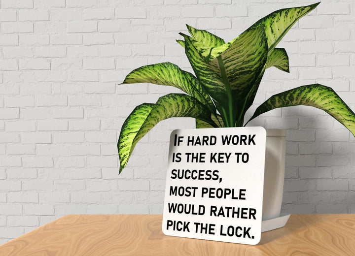 If Hard Work Is The Key To Success Most People Would Rather Pick The Lock | Funny Sign for Home or Office
