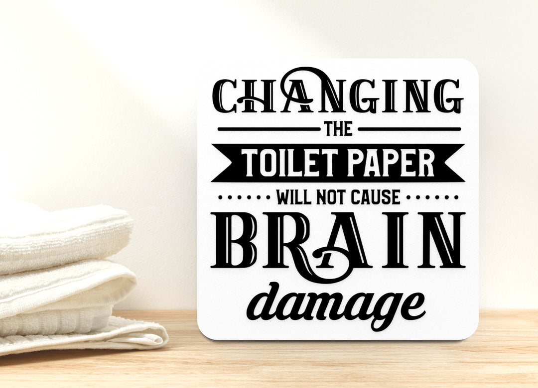 Toilet Paper Bathroom Sign – Funny Humor Wall Decor for Home and Office