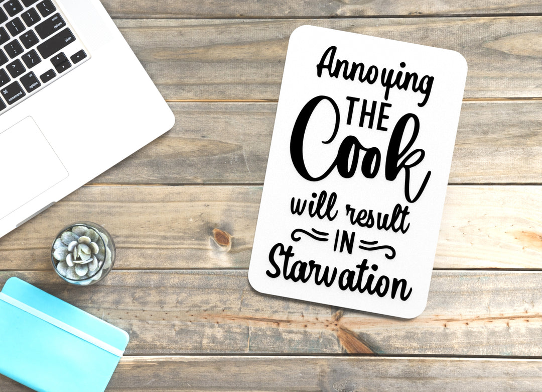 Bold 3D Printed Annoying The Cook Sign Wall Art Durable PLA Sign For Restaurants