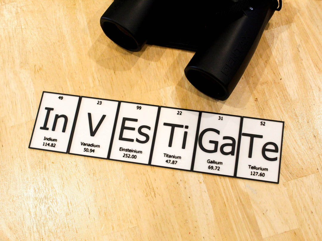 
  
  InVEsTiGate | Periodic Table of Elements Wall, Desk or Shelf Sign
  
