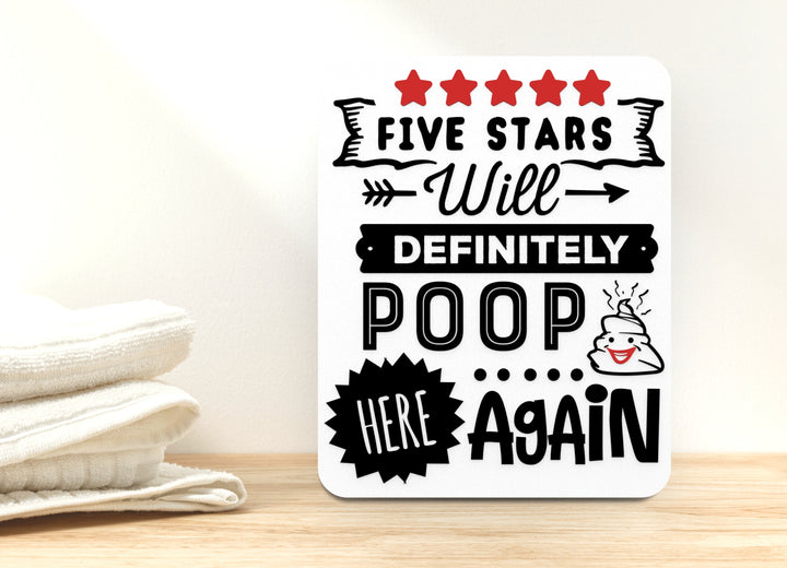 Poop There It Is Again – Funny Bathroom Sign for Home or Office Wall Decor