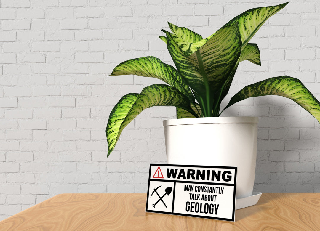 Warning May Constantly Talk About Geology | Funny sign For Home or Office