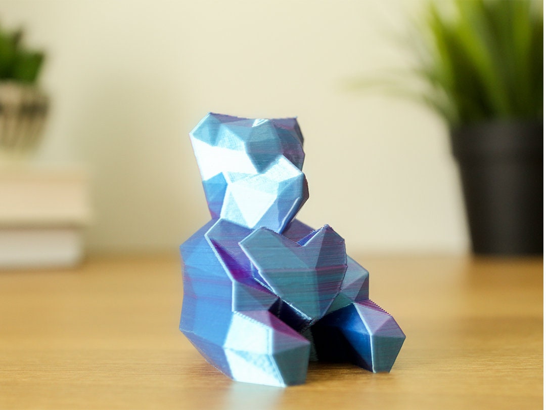 Low Poly Love Bear Mini Figurine