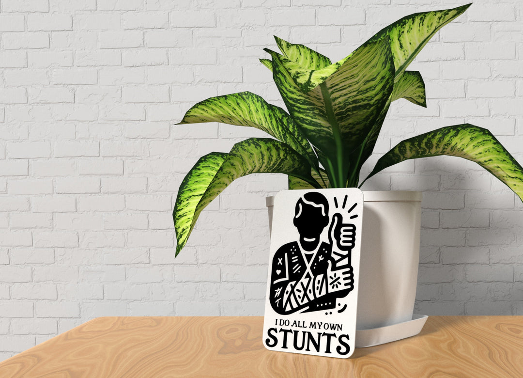 I Do All My Own Stunts | Funny Sign for Home or Office