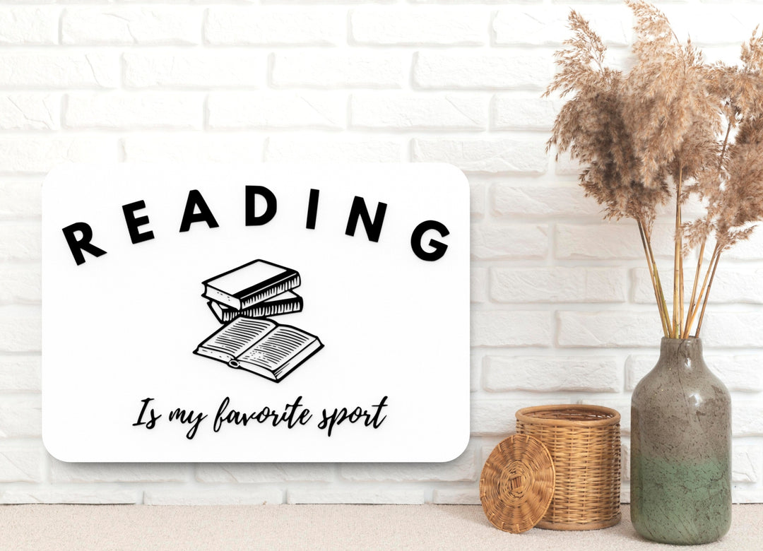 Reading | Funny Book Lover Sign for Library or Office Decor