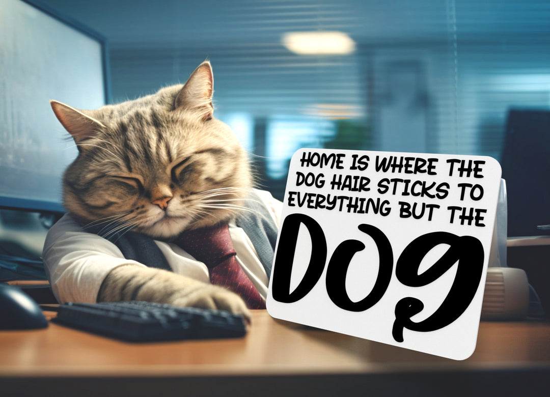 Home Is Where The Dog Hair Sticks To Everything | Funny sign For Home or Office