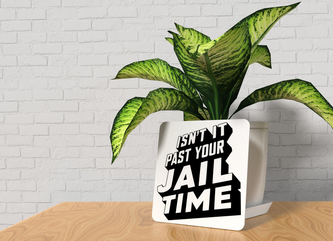 Isn't It Past Your Jail Time | Funny Sign for Home or Office