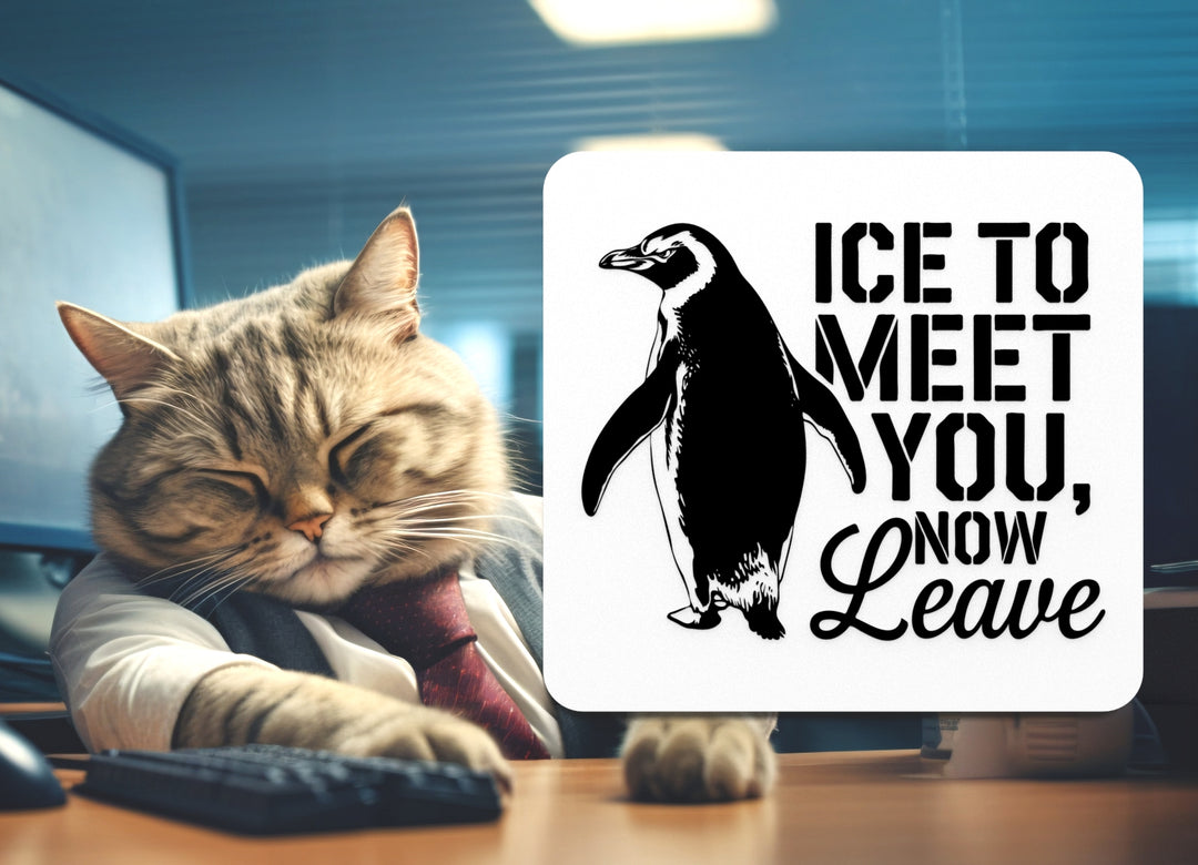 Ice To Meet You Now Leave | Funny sign For Home or Office