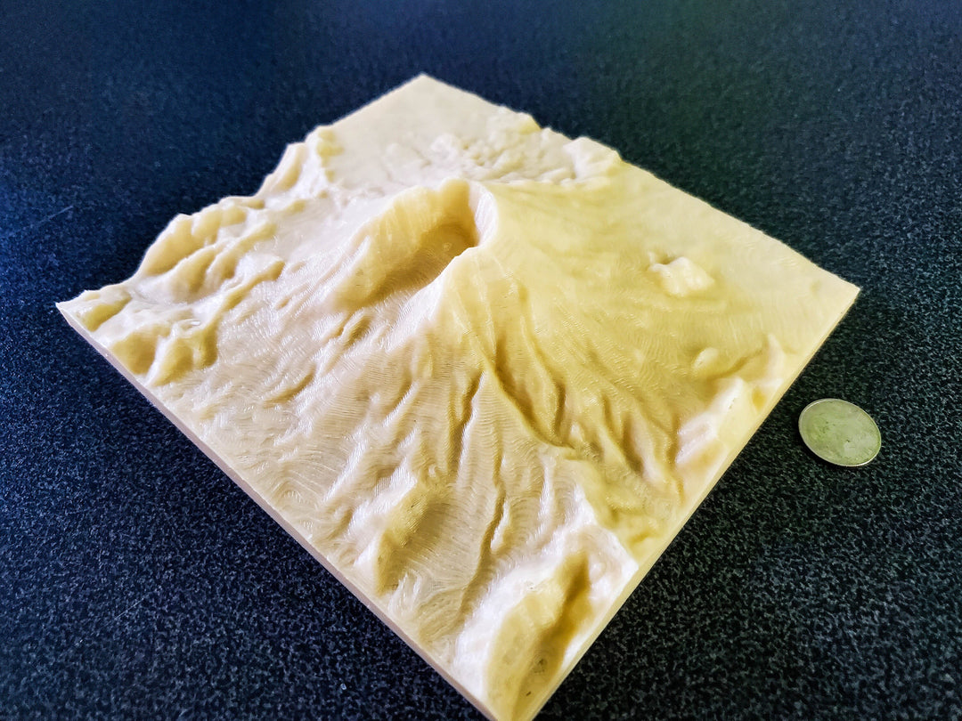 Mount Saint Helens Topography map/model in Washington State, volcano