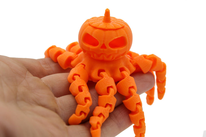 Fidget Toy Jack-O-Lantern Octopus | Removable top!