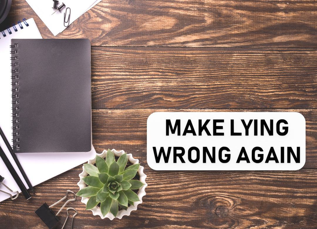 Make Lying Wrong Again | Funny Sign for Home or Office