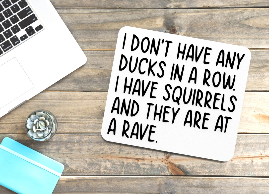 I Don't Have Any Ducks In A Row I Have Squirrels | Funny Sign for Home or Office