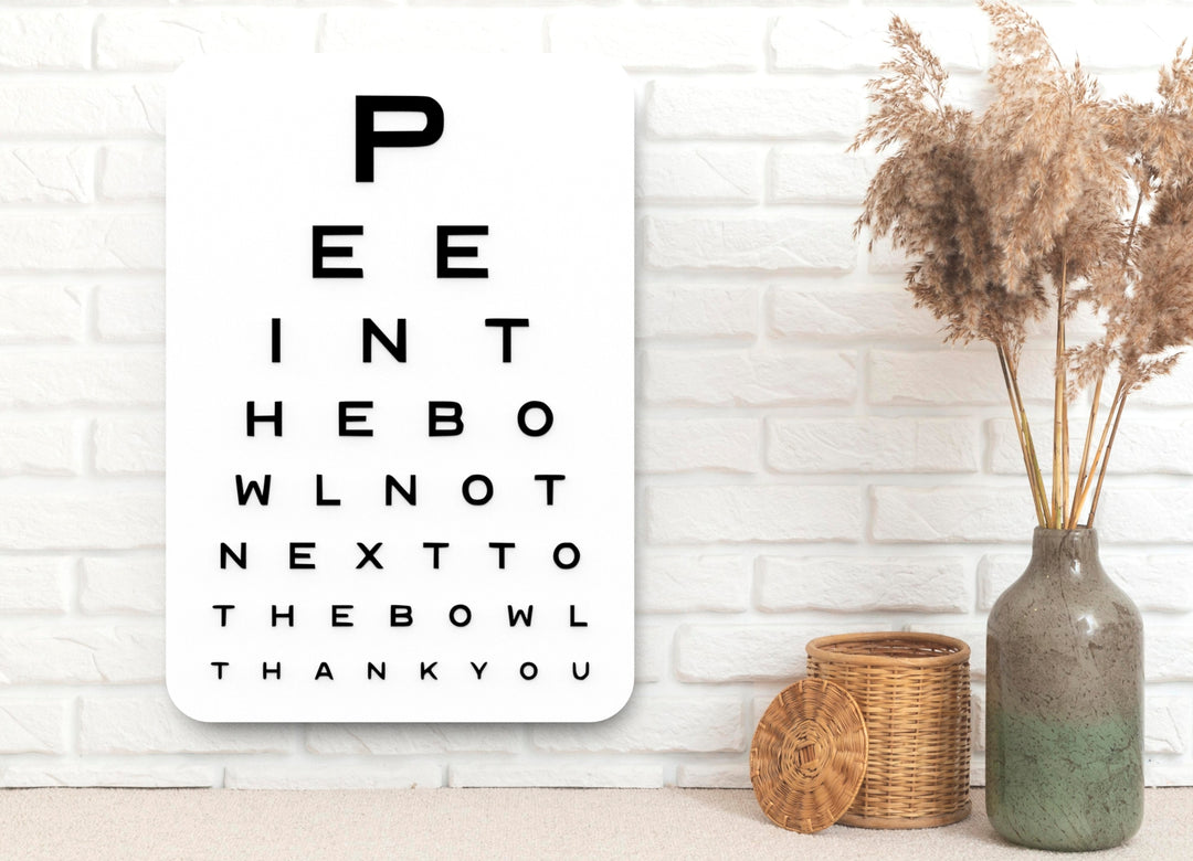 Pee in the Bowl Please | Funny Sign for Bathroom or Toilet Decor