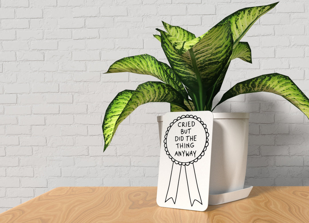 Cried But Did The Thing Anyway | Funny Sign for Home or Office