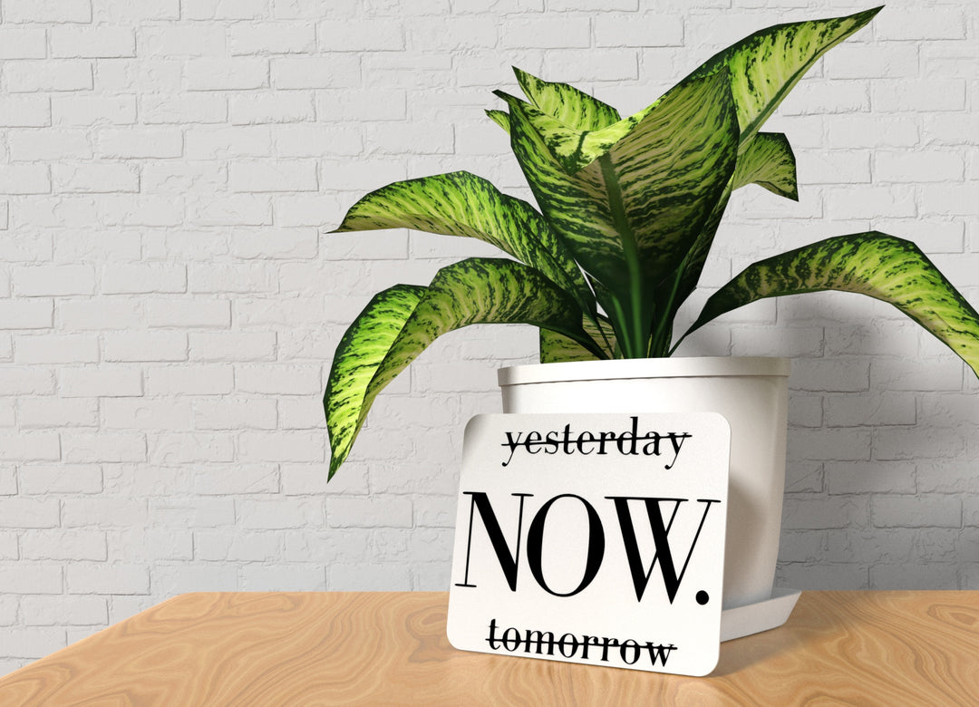 Yesterday Now Tomorrow | Funny sign For Home or Office