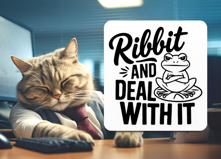 Ribbit And Deal With It | Funny sign For Home or Office