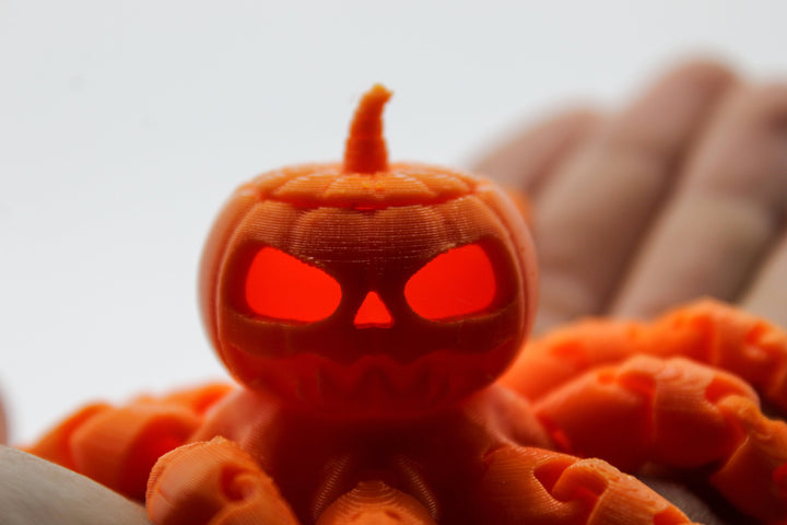 Fidget Toy Jack-O-Lantern Octopus | Removable top!