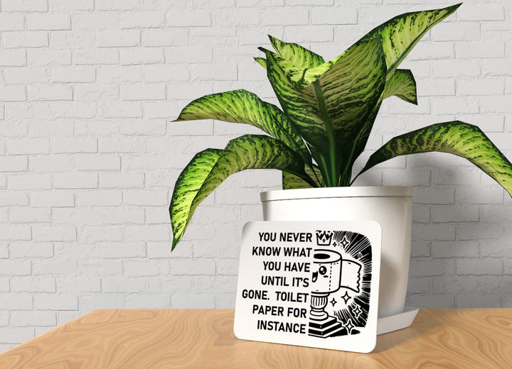 You Never Know What You Have Until Is It's Gone Toilet Paper For Instance | Funny Sign for Home or Office