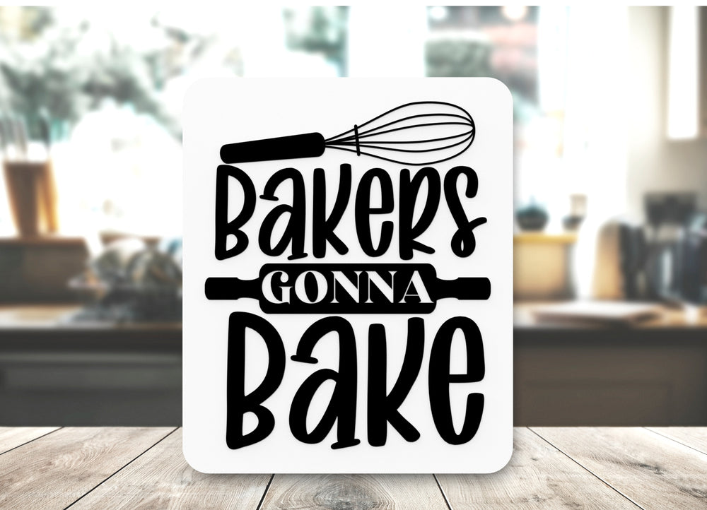 
  
  Bold 3D Printed Bakers Gonna Bake Sign Wall Art Durable PLA Sign For Restaurants
  
