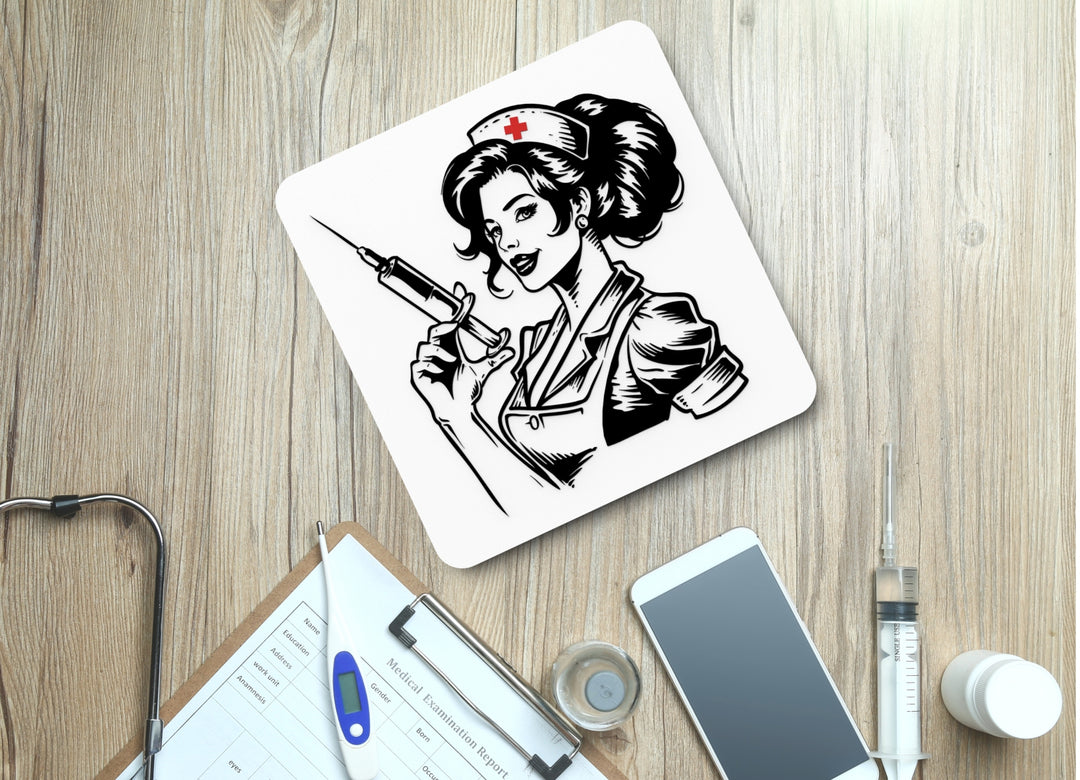 Cute Nurse Clipart Style | Funny Sign for Home or Office