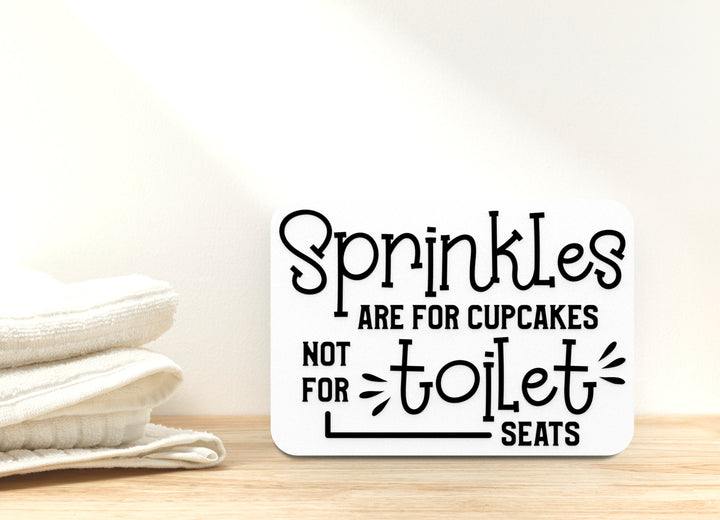 SprinklesSupcakes 3D Raised Wall Artwork - Durable, Lightweight Décor with Black Embossed Lettering on White PLA Background - Easy to Mount, Fade-Resistant Design