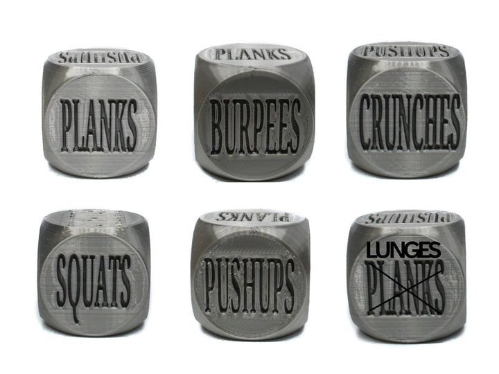 Exersize Workout Dice | Set of 2 Unique Large 1.4" dice | Excersize and Quantity