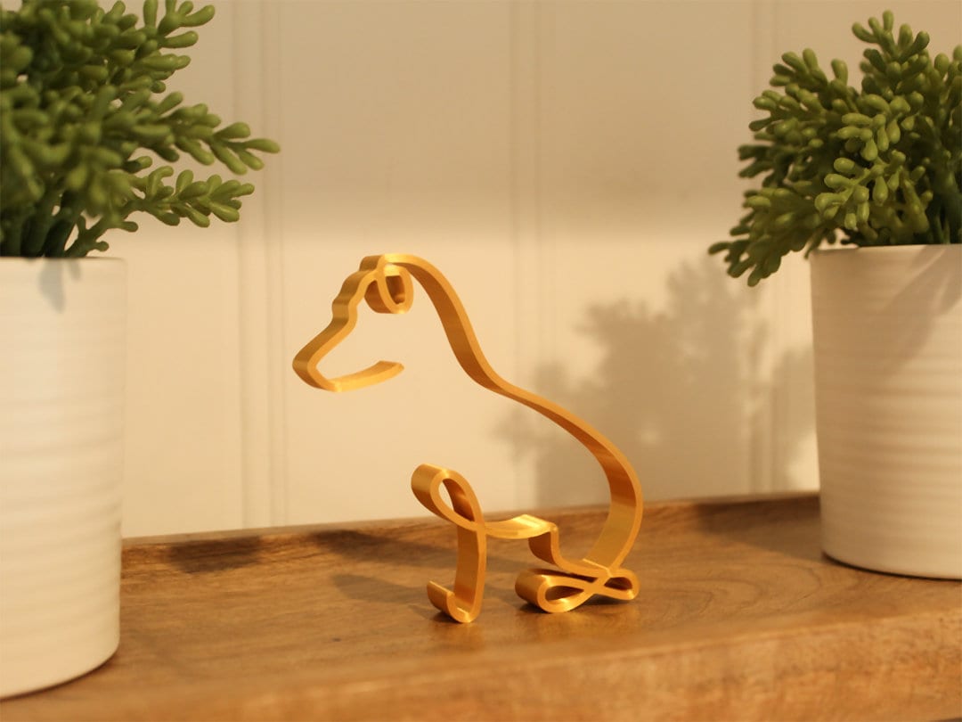 Artistic Dog Figurine Desktop or Shelf Decoration