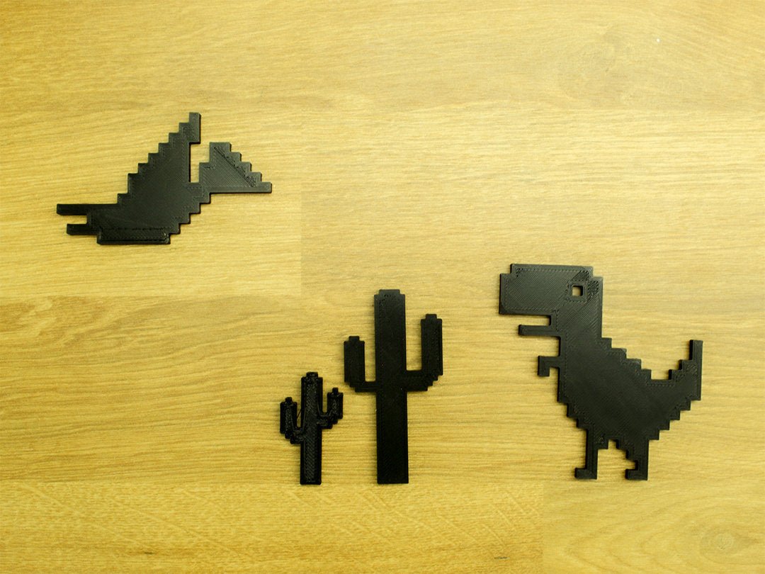 Google No Internet Wall or 3d Desk Art | Includes Dinosaur, Bird, Five Cactus