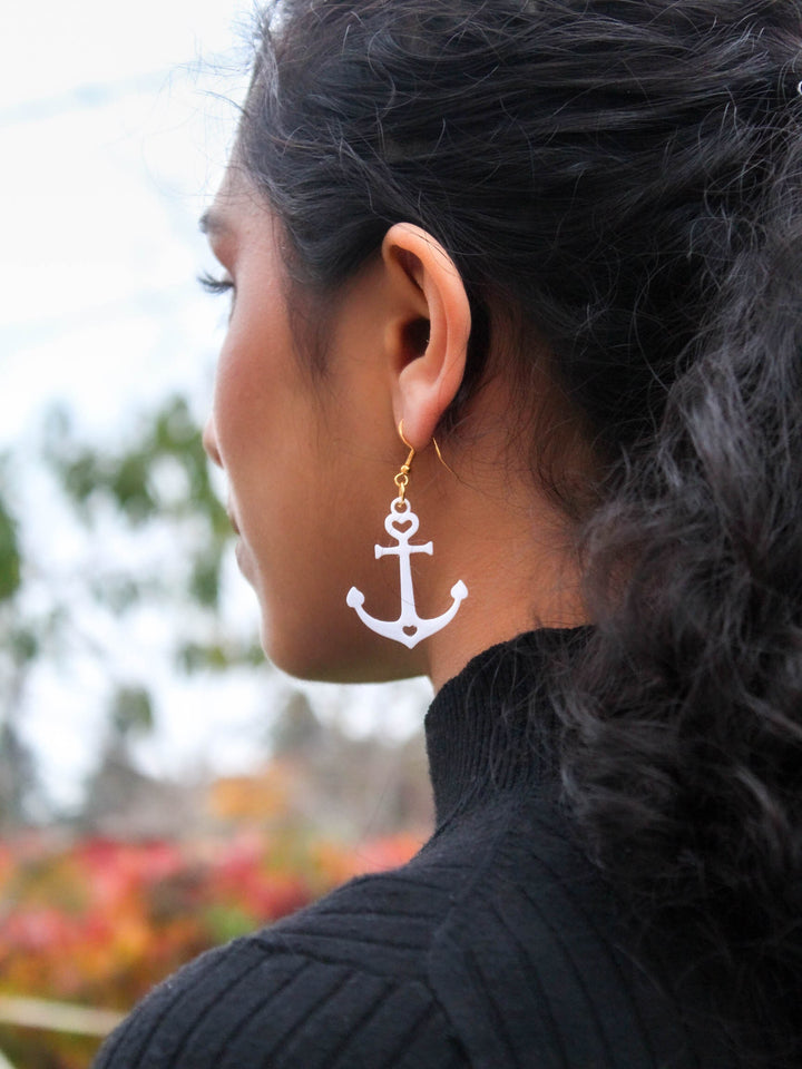 Ear Anchor Earrings, Dangle Earrings, Anchor Earrings, Cute Anchor