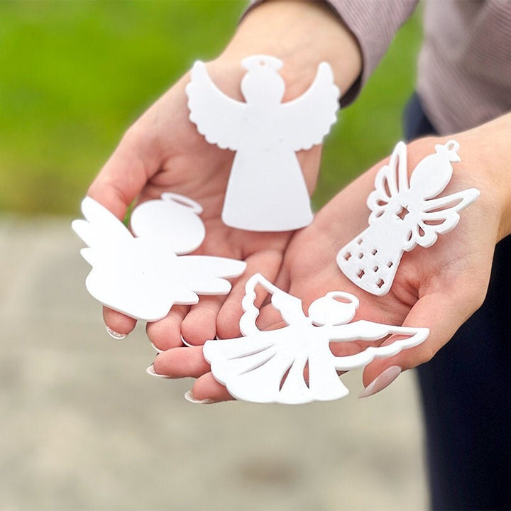 Set of 4 Unique Christmas Tree Angel Ornaments