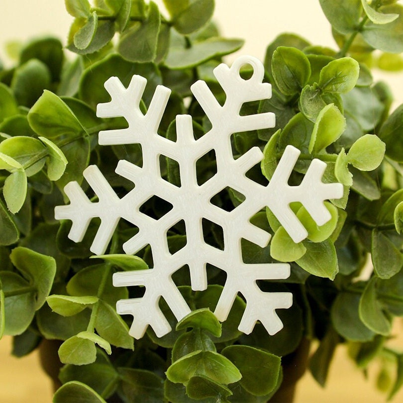 Set of 4 Unique Christmas Tree Snowflake Ornaments