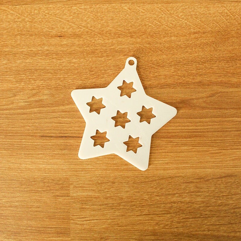 Set of 4 Unique Christmas Tree Snowflake Ornaments