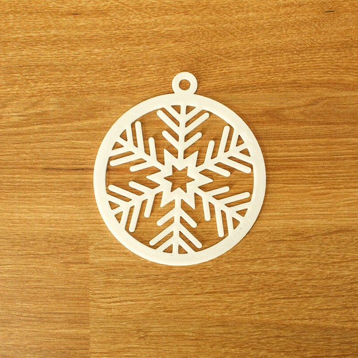 Set of 4 Unique Christmas Tree Snowflake Ornaments