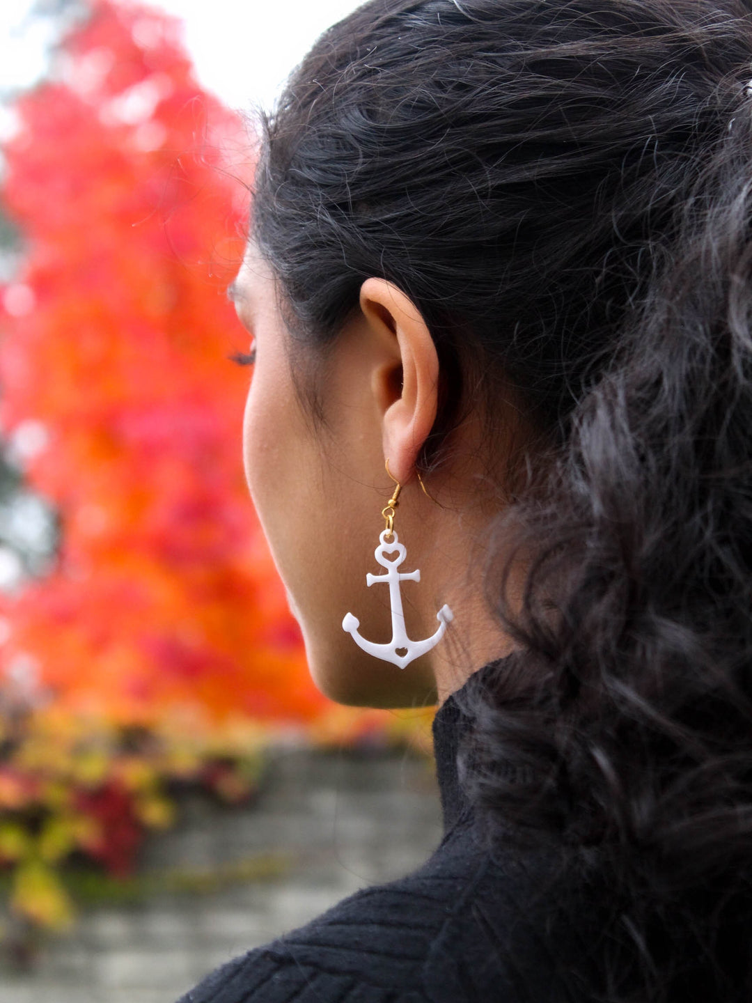 Ear Anchor Earrings, Dangle Earrings, Anchor Earrings, Cute Anchor