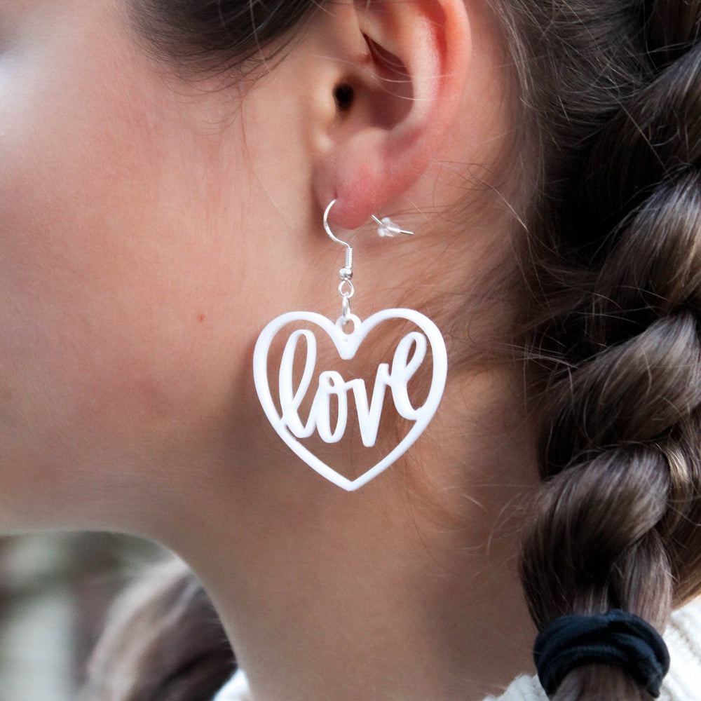 
  
  Love Earrings, Lovable Dangle Earrings, Heart Earrings, Cute Heart
  
