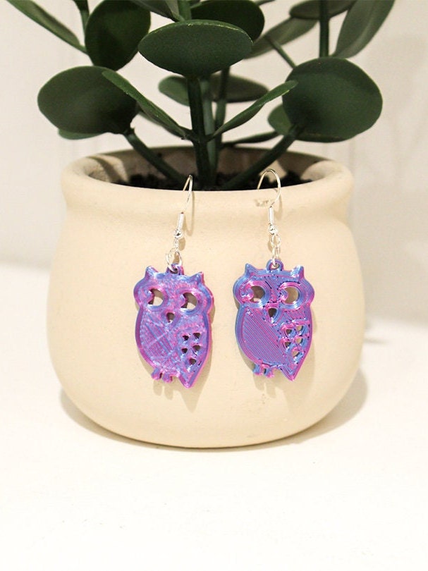 Owl Earrings, Animal Dangle Earrings, Earrings, Cute Owl