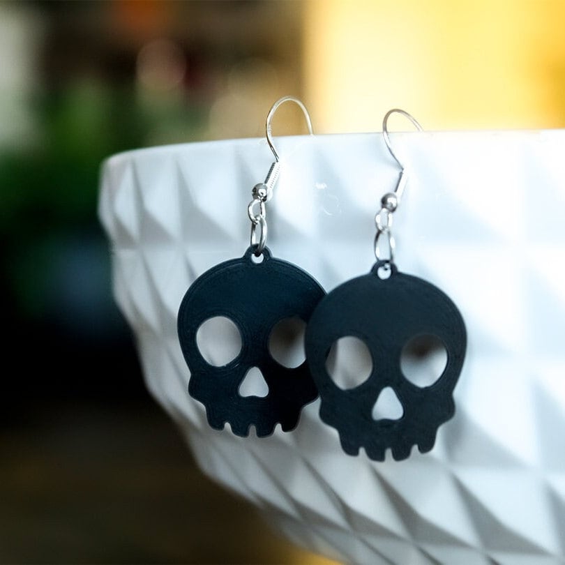 Skull Earrings, Halloween Dangle Earrings, Earrings, Spooky/Cute Skull